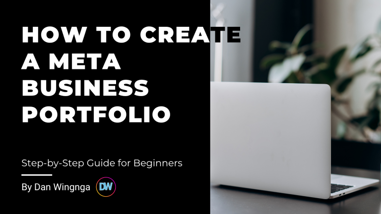 Meta Business Portfolio setup guide featured image showing Meta Business Suite dashboard and branding elements.